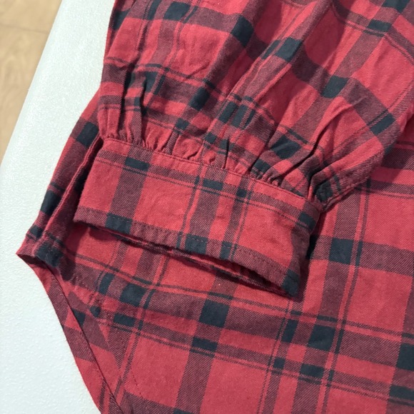 Free Assembly XXL Womens Button Down Long Sleeve Plaid Flannel Shirt Top - Picture 7 of 8